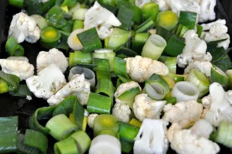 Pürierter Blumenkohl mit Lauch und Knoblauch