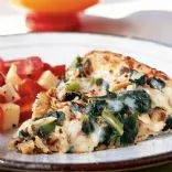 Spinat-Hühnchen-Alfredo-Pizza