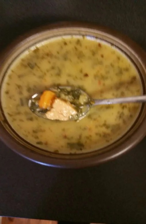 Grünkohl-Süßkartoffel-Lachs-Suppe