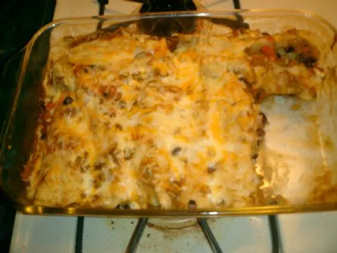 Süßkartoffel- und schwarze Bohnen-Enchilada