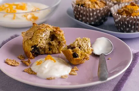 Frühstücks-Frucht-Braunmehl-Muffin mit Joghurt