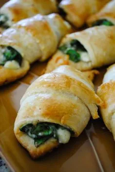 Spinat- und Feta-Croissants