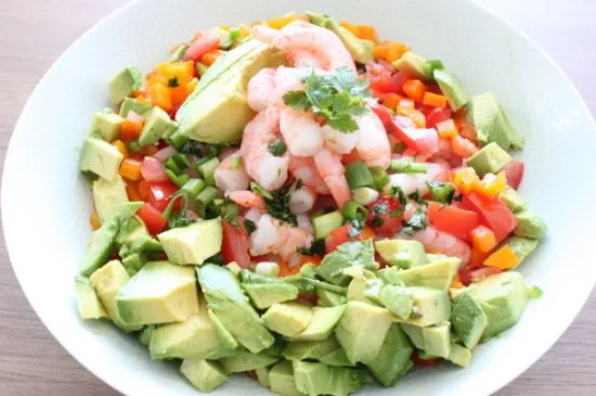 Garnelen-Grok-amole-Salat