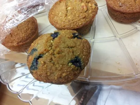 Haferflocken-Blaubeer-Bran-Muffins ohne Öl/Butter/Milchprodukte
