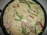 Penne mit Schinken und Spargel