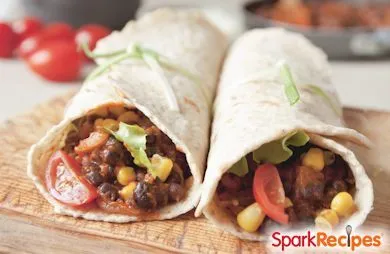 Langsam gekochte vegetarische Burritos