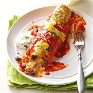 Putenhackfleisch & schwarze Bohnen Enchiladas
