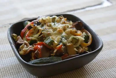 Auberginen und Zucchini mit Gewürzen