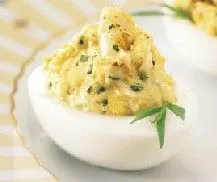 Gefüllte Eier mit Garnelen