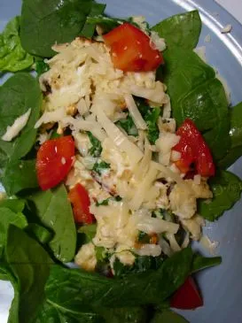 Matzo Brei mit Spinat zu Pessach