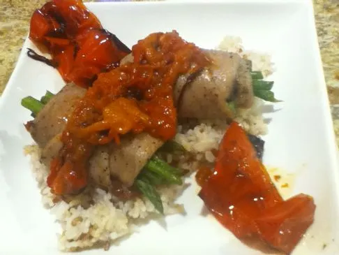 M's Rinderrouladen mit gerösteten Paprika