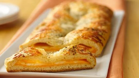 Dreikäse-Croissant-Scheiben