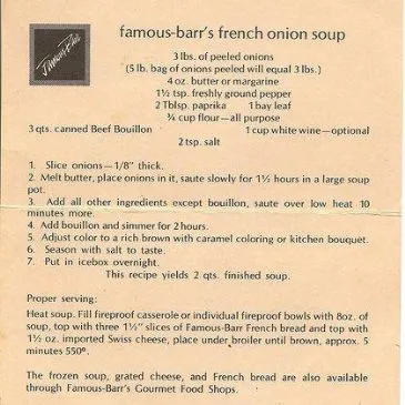Famous-Barrs Französische Zwiebelsuppe