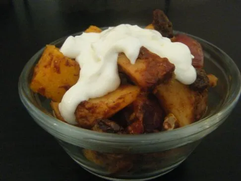 Gebackener Apfel mit Kürbis