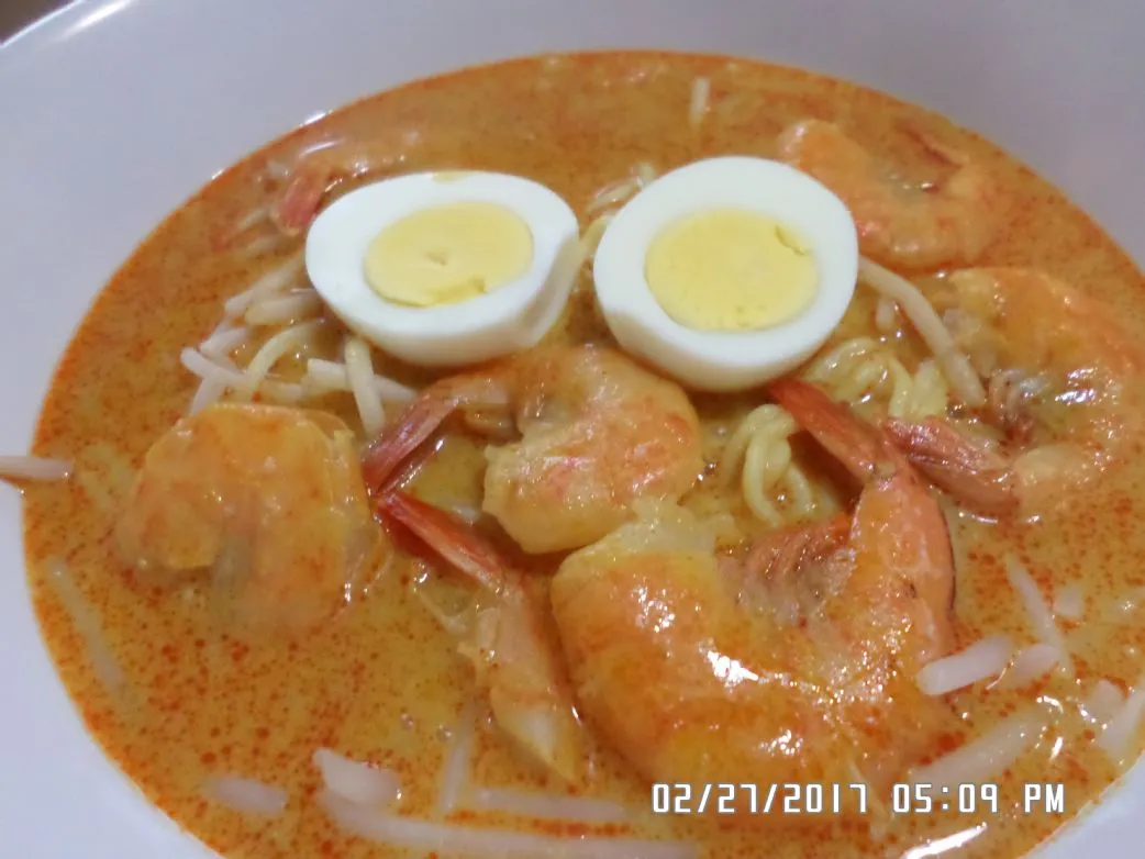 Singapur Laksa mit Garnelen