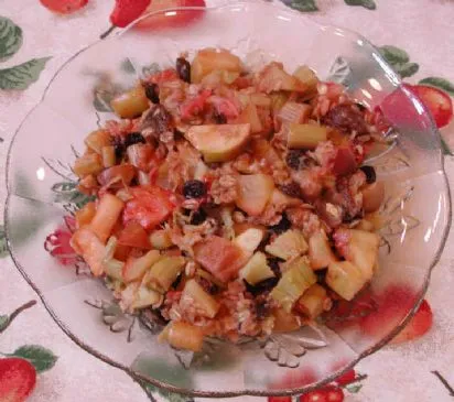 Rhabarber-Apfel-Erdbeer-Crisp