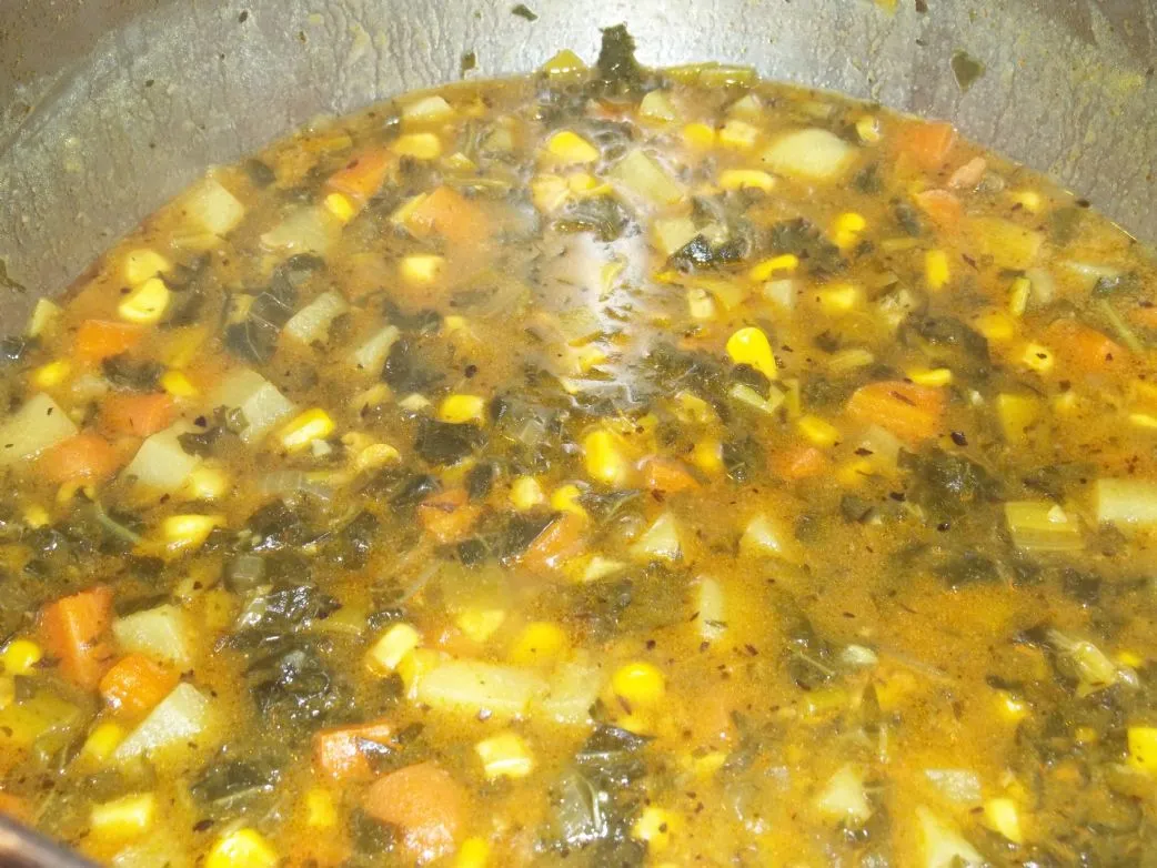 Mais- und Grünkohl-Chowder