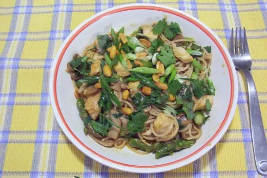 Würzige Thai-Nudeln mit Hähnchen