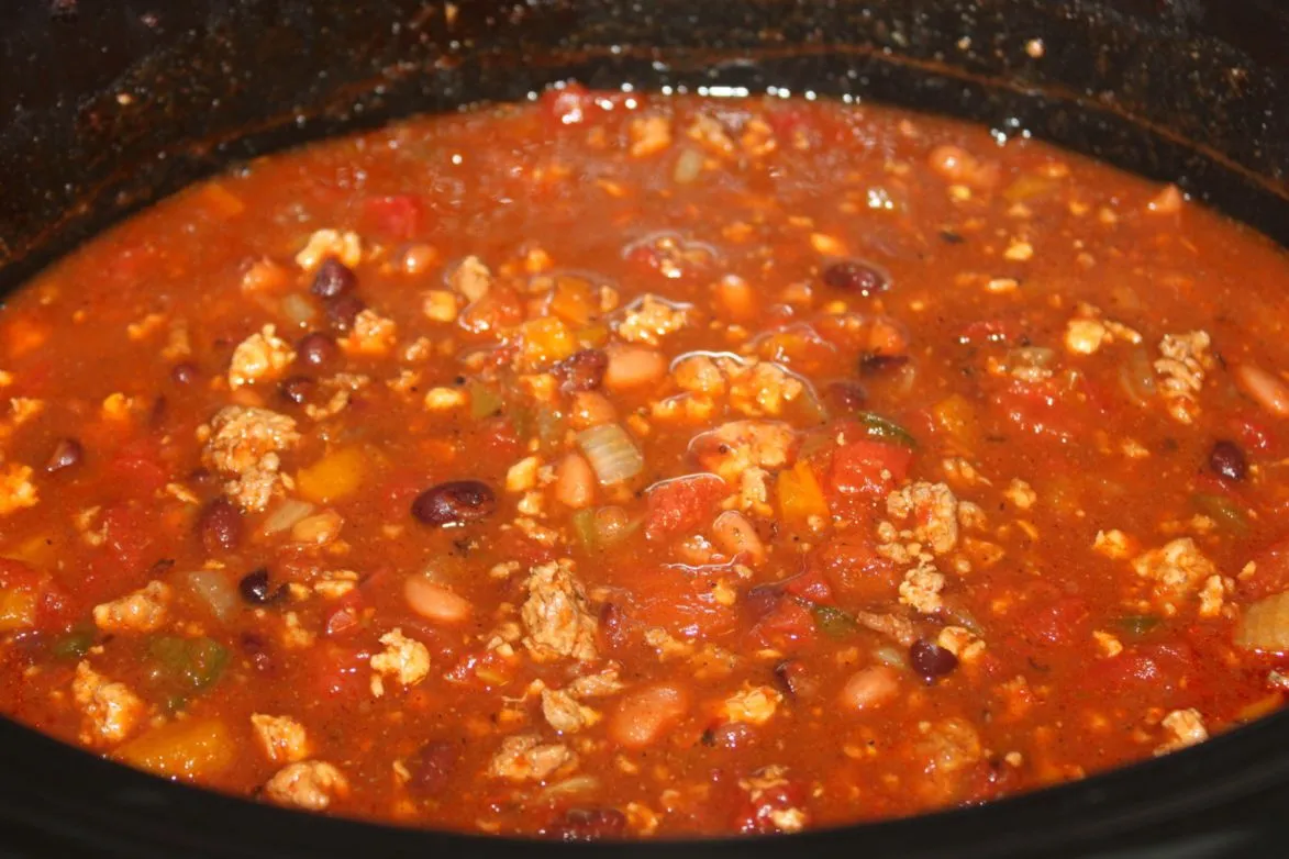 Herbst-Crockpot-Truthahn-Chili
